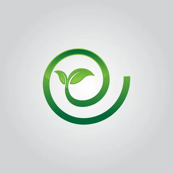 Círculo verde hoja ecología naturaleza elemento vector icono. logotipo de hoja — Archivo Imágenes Vectoriales