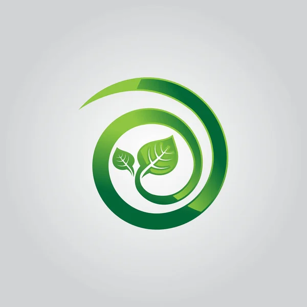 Círculo verde hoja ecología naturaleza elemento vector icono. logotipo de hoja — Archivo Imágenes Vectoriales