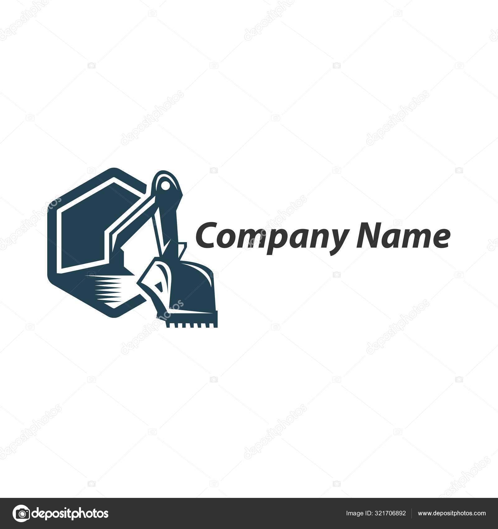 Utgravningslogoens utforming, emblem på gravemaskin eller bygningsmasse  stockvektor © syawalan #321706892, image size:1600x1700