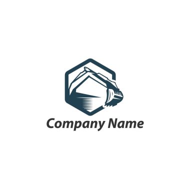 Kazı çalışması logosu tasarımı, kazıcı amblemi veya mac oluşturma