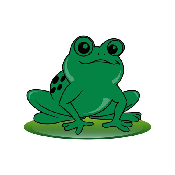 青蛙图标流行的设计风格. 白色巴上孤立的青蛙图标 — 图库矢量图片