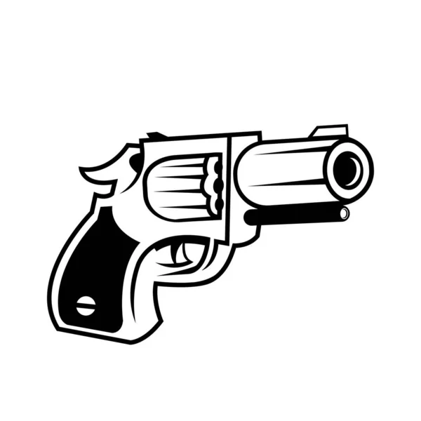 Detaillierte Pistole - Revolverpistole. Handfeuerwaffe für persönliche Sicherheit und — Stockvektor