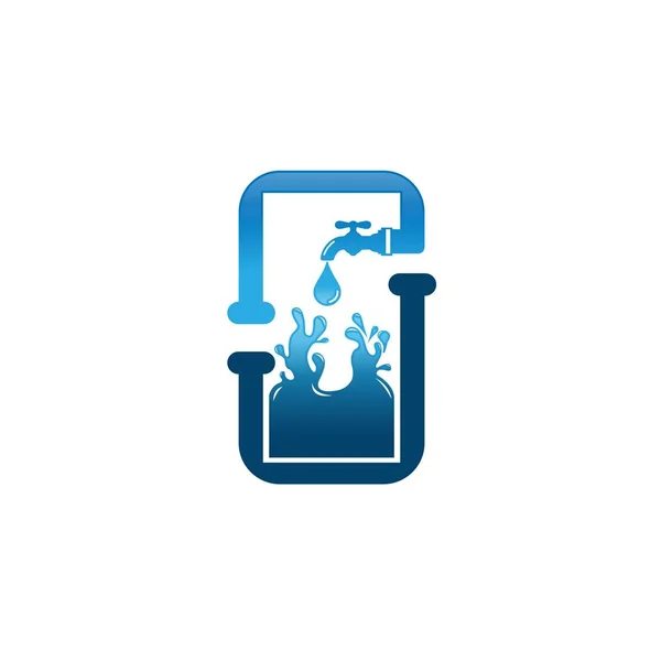 Vízvezeték-szerelő cég logó vektor koncepciója. Illusztráció vízvezeték-szerelők számára — Stock Vector