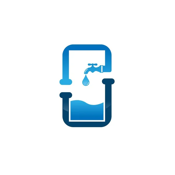 Векторная концепция логотипа водопроводной компании. Иллюстрация для сантехников — стоковый вектор