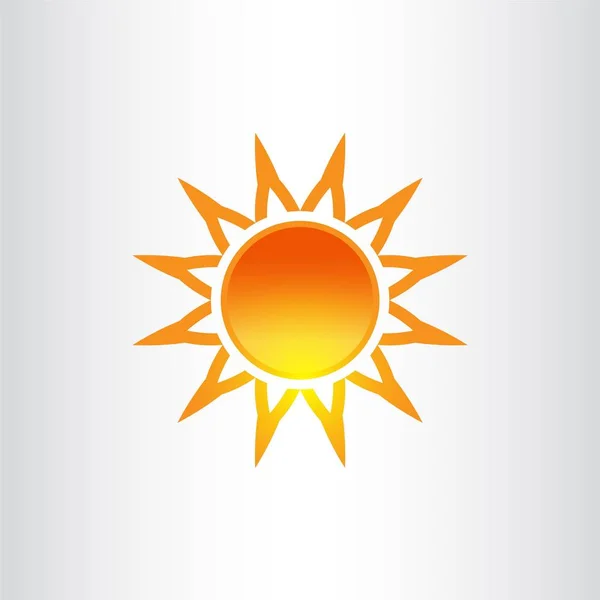 Sun Vector mengisolasi desain ikon musim panas. Simbol matahari kuning vektor - Stok Vektor