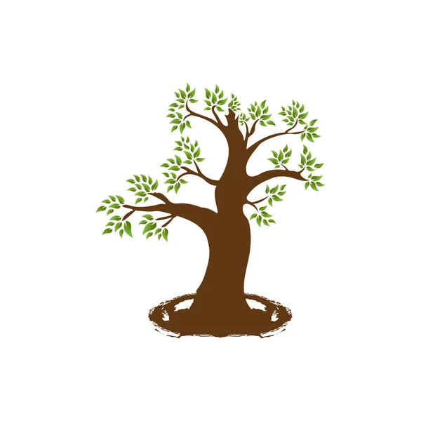 Vektorillustration Eines Baumes Mit Fallenden Blättern — Stockvektor