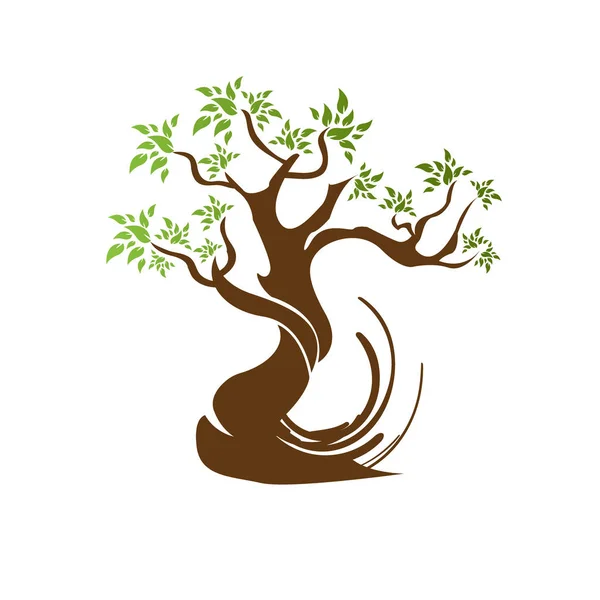Vektorillustration Eines Baumes Mit Fallenden Blättern — Stockvektor