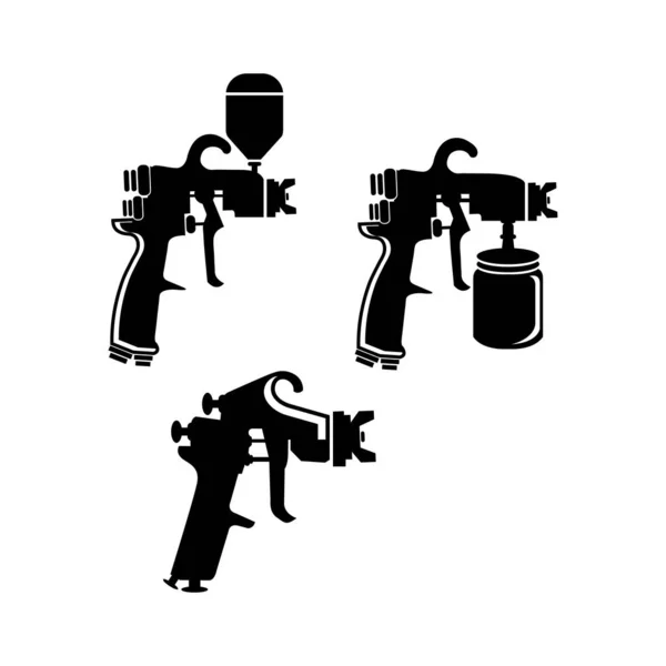 Auto ciało przemysłowe malarstwo spray pistolet zestaw ikon wektor — Wektor stockowy