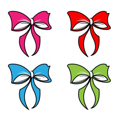 Baş vektör yay düğümü ya da hediye dekorasyonu için kurdele.