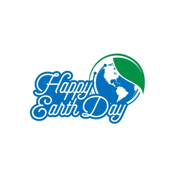 Plakat mit dem Schriftzug Happy Earth Day auf verschwommenem Hintergrund. Erde da — Stockvektor