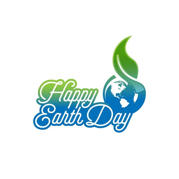 Plakat mit dem Schriftzug Happy Earth Day auf verschwommenem Hintergrund. Erde da — Stockvektor