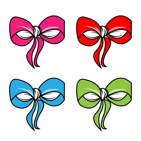 Bow vetor desenho animado bowknot ou fita para decorar presentes em Chr — Vetor de Stock