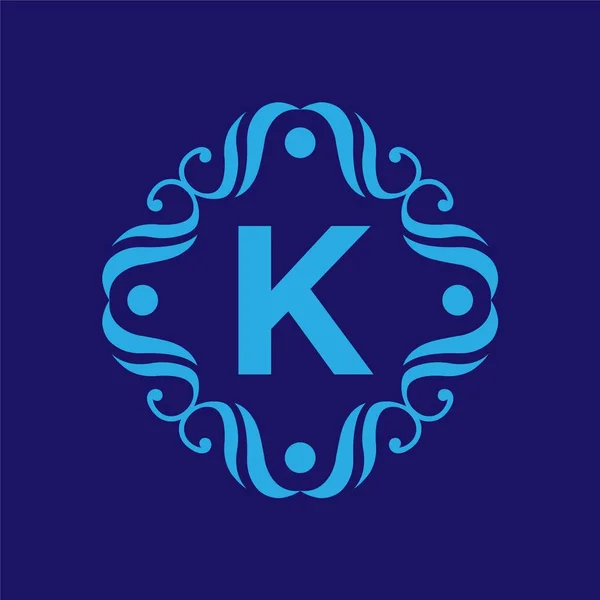 Vintage oud stijl logo pictogram monogram. Letter K-logo — Stockvector
