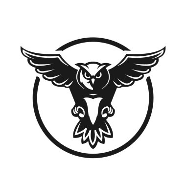 Modern renkli logo tasarımında baykuş logosu vektörü, Baykuş simgesi vektörü 