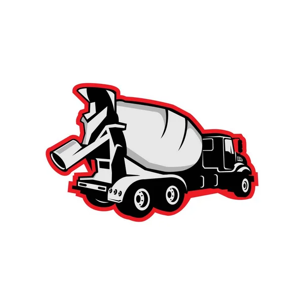 Concrete truck line icon concept. Betonové kamionové vektory lineární i — Stockový vektor