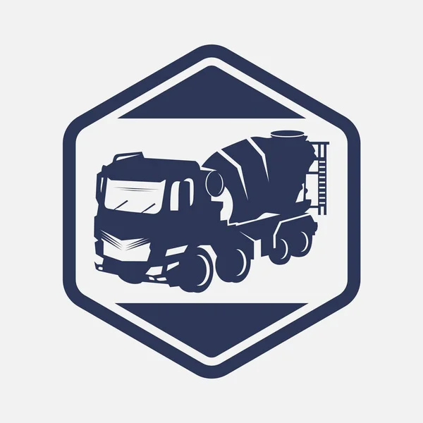 Concrete truck line icon concept. Betonové kamionové vektory lineární i — Stockový vektor