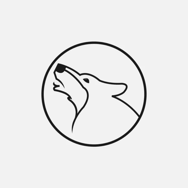 Голова вовка Мальований елемент дизайну в стилі для логотипу, етикетки — стоковий вектор