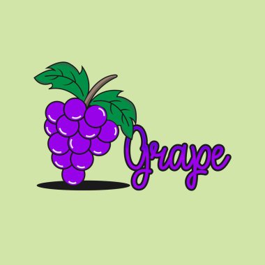 Yeşil arkaplanda üzüm vektör simgesi. Modern üzüm simgesi