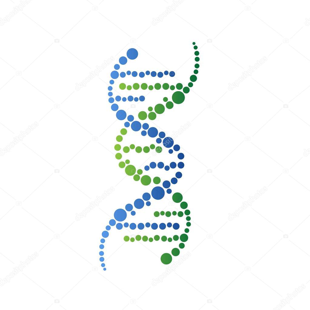 Dna spiral icons. Helix human technology research molecule and c