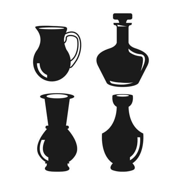vase icon set isolated on white background from home decoration 