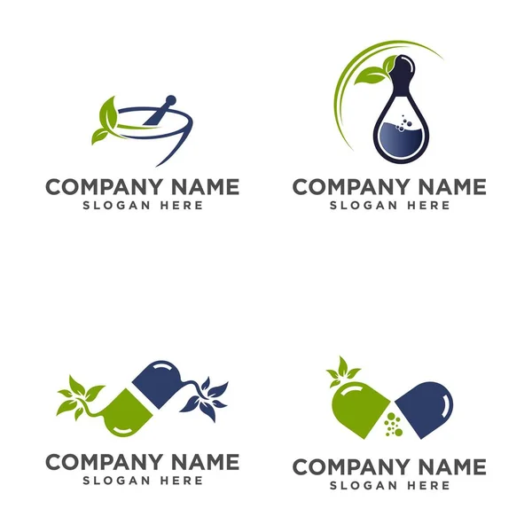 Conjunto de logotipo médico, logotipo del centro médico, logotipo del corazón, logotipo de la salud — Vector de stock