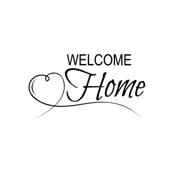 Welcome home card. Hand drawn lettering. Ink illustration. Moder — Stock Vector