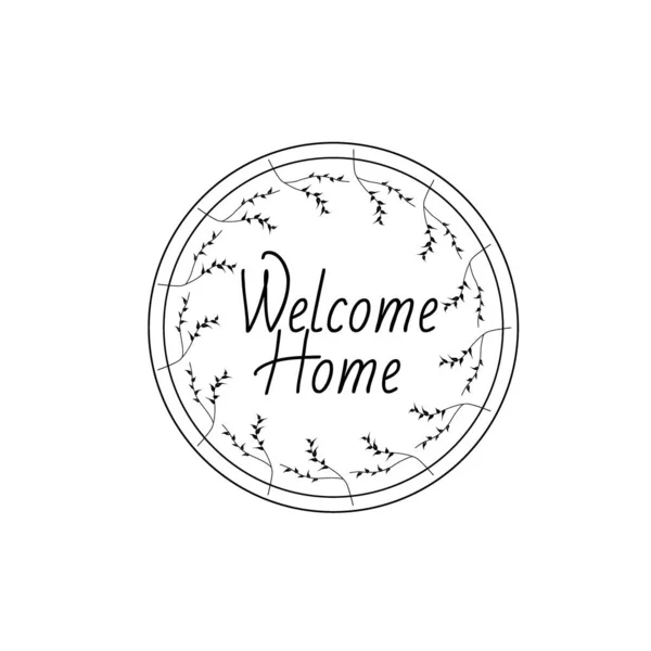 Welcome home card. Hand drawn lettering. Ink illustration. Moder — Stock Vector