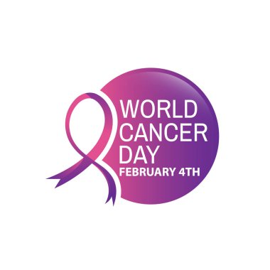 Dünya Kanser Günü 'nün kurdeleli vektör illüstrasyonu.