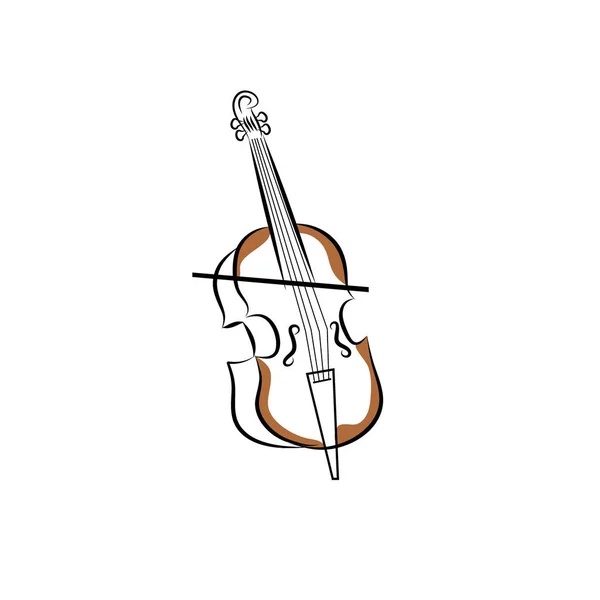 在白色背景上隔离的大提琴矢量插图 — 图库矢量图片