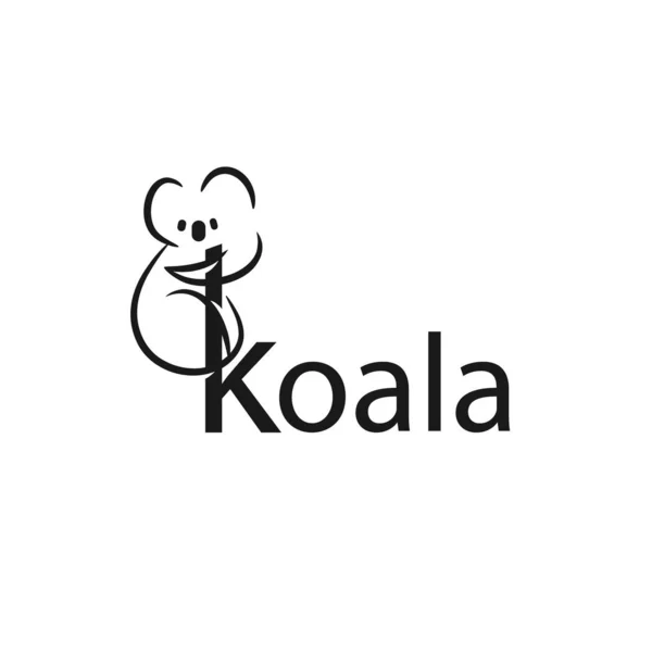 Koala Logo Design Sjabloon. Vector Illustratie — Stockvector