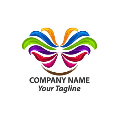 Lotus Yoga Logosu Renkli İlham Tasarımı. Meditasyon Lotus Y