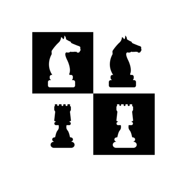 Vector chess isolated on white background. Chess icons. Silhouet — Stock Vector