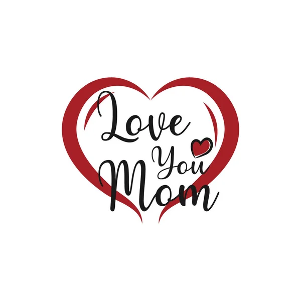 Gegroet, ik hou van je, mam. een kaart met ik hou van je mama messa — Stockvector