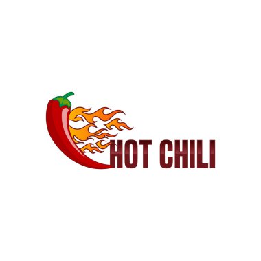 Hot Chilli logo yiyecek etiketi ya da çıkartması. Çiftçi markı kavramı