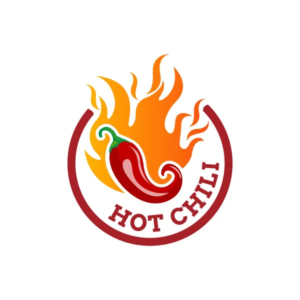 Hot Chilli logo etykiety żywności lub naklejki. Pojęcie oznaczenia rolnika — Wektor stockowy