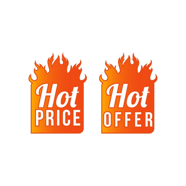 Hot Price Hot Offer Rótulos Vetor —  Vetores de Stock