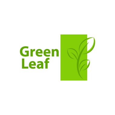 Yeşil Yaprak eko organik logo tasarım şablonu