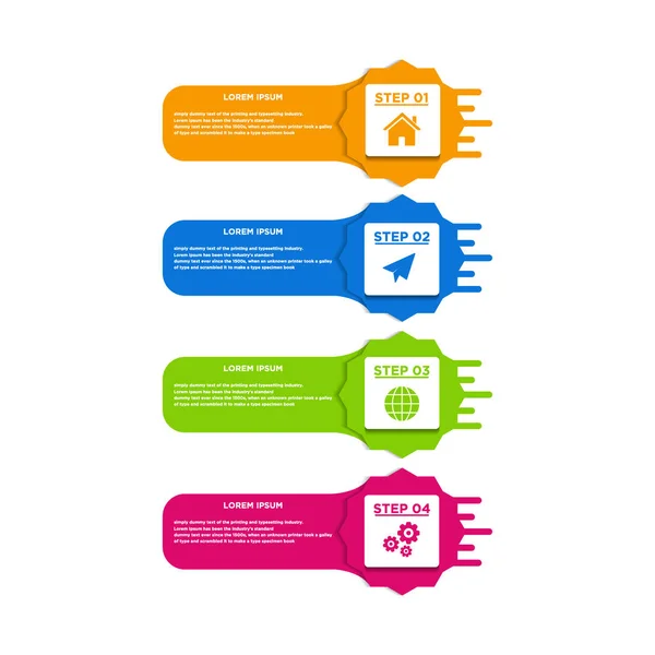 Üzleti Infografika Idővonal Lépéssel Címkék Vektorinfografikai Elem — Stock Vector