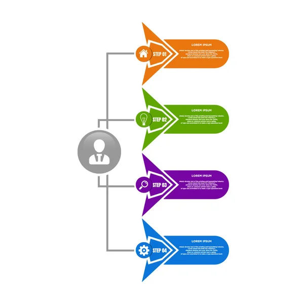 Infografías Negocios Cronología Con Pasos Etiquetas Elemento Infográfico Vectorial — Archivo Imágenes Vectoriales