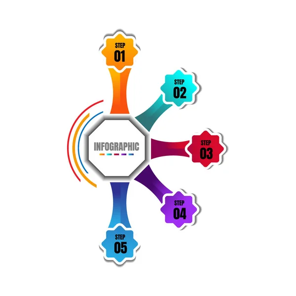 Diseño Plantilla Negocio Opciones Pasos Elemento Gráfico Infográfico Con Fecha — Archivo Imágenes Vectoriales