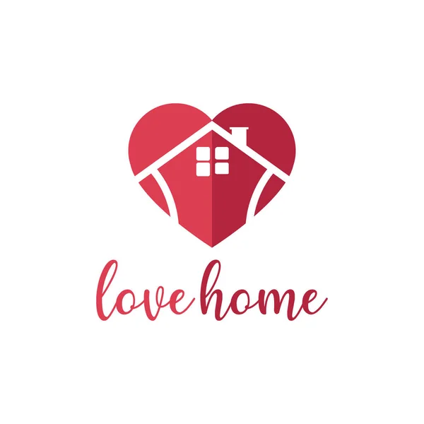 Love Home Logo Vector Template — Stock Vector