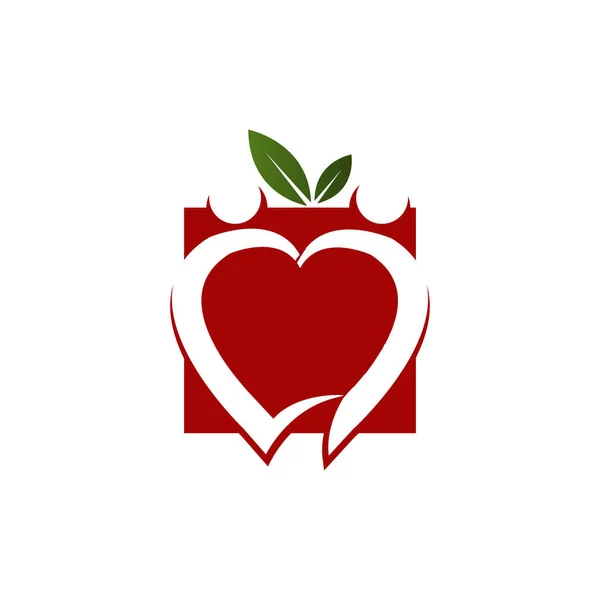 Blatt Und Herz Logo Vorlage Illustration Design Vektor Eps — Stockvektor