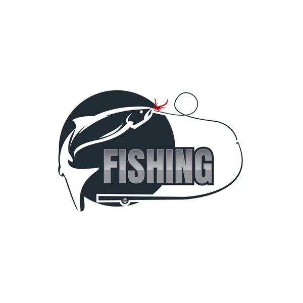 Fishing Logo Isolated White Vector Illustration — Stock Vector