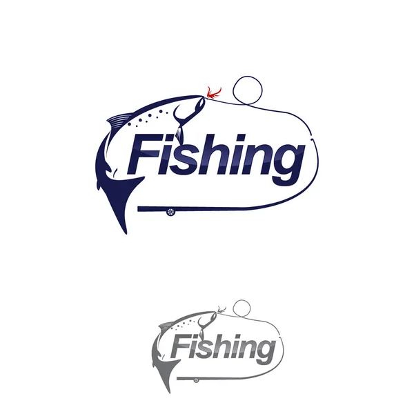 Fishing Logo Isolated White Vector Illustration — Stock Vector