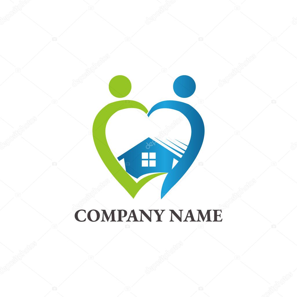 Love home logo vector template.