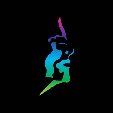 İnsan kafası silueti. Önüne bak. İnsan yüzünün bir kısmının zarif silueti. Vektör İllüstrasyonu