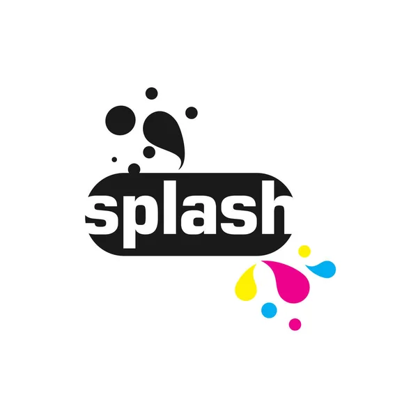 Abstract Typografie Inkt Splash Logo Concept — Stockvector
