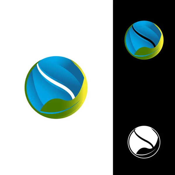 Значок Зеленых Листьев Абстрактный Логотип Иконка Громкости Искушающий Элемент — стоковый вектор