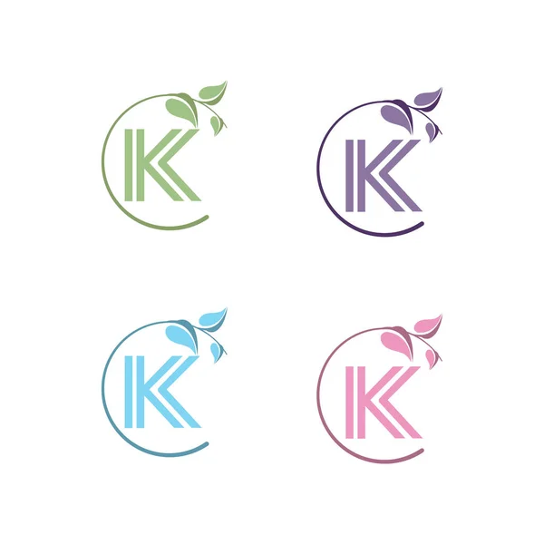 字母K生态离开标志图标设计模板元素 矢量色标 — 图库矢量图片