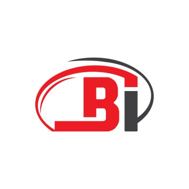 İlk harf logosu BI iç daire şekli, yuvarlak küçük harf logosu beyaz arkaplan üzerinde